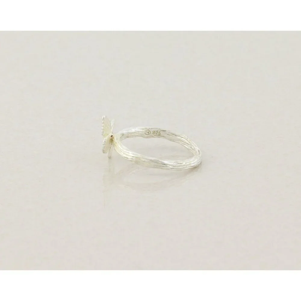 Sterling Silver Textured Butterfly Ring Size 8 1/4 - Picture 7 of 7